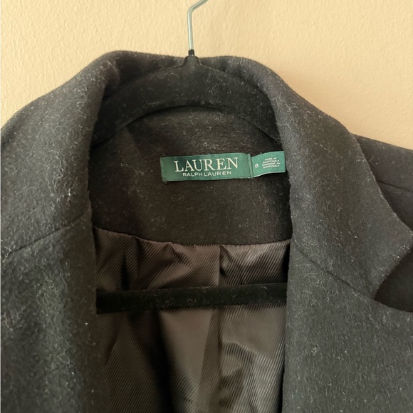 Ralph Lauren Black Wool Trench Coat - Picture 2 of 4
